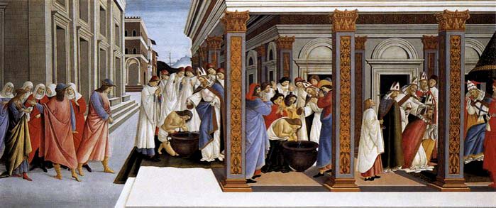 BOTTICELLI, Sandro Baptism of St Zenobius and His Appointment as Bishop